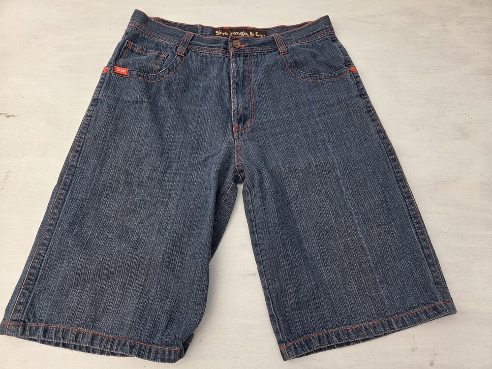 Vintage 5ive Jungle & Co. Denim Jean Shorts Mens 36 Blue Baggy Y2K Skater Jorts